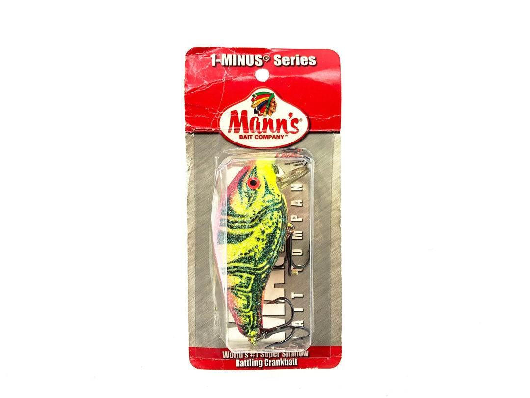 Mann's 1- Minus, Chartreuse Craw Crystal Glow Color on Card