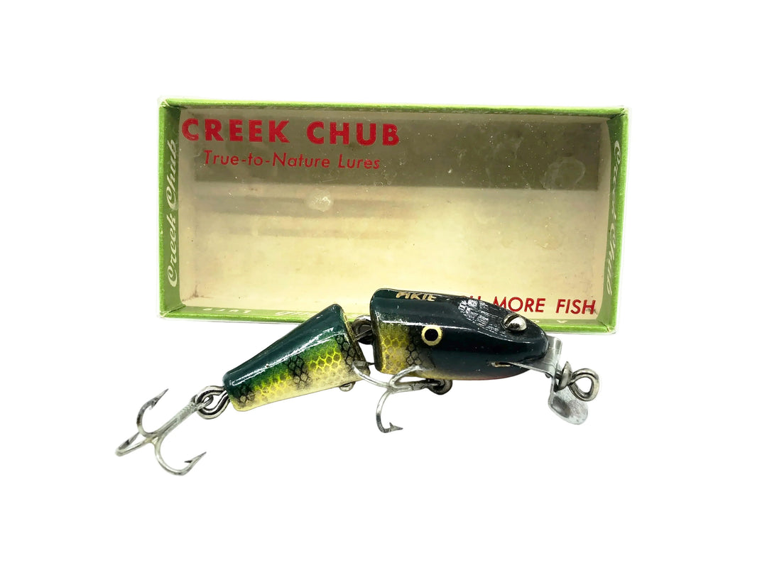 Creek Chub Wooden 9401 Jointed Spinning Pikie, Perch Scale Color with Box
