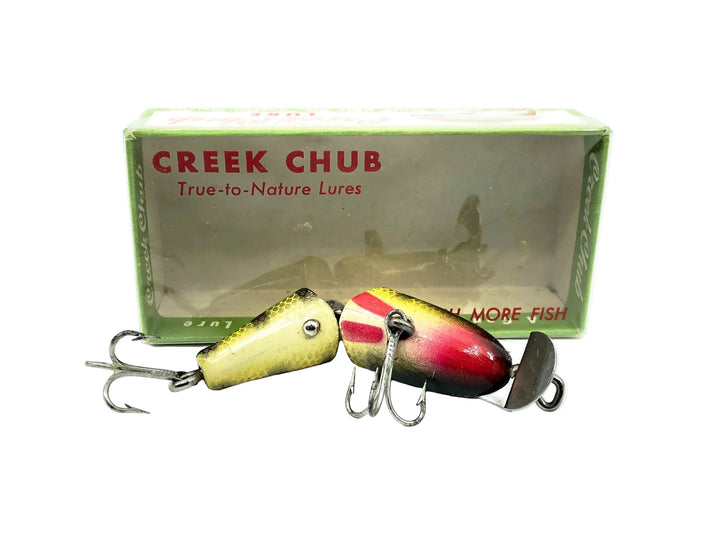 Creek Chub Wooden 9401 Jointed Spinning Pikie, Perch Scale Color with Box