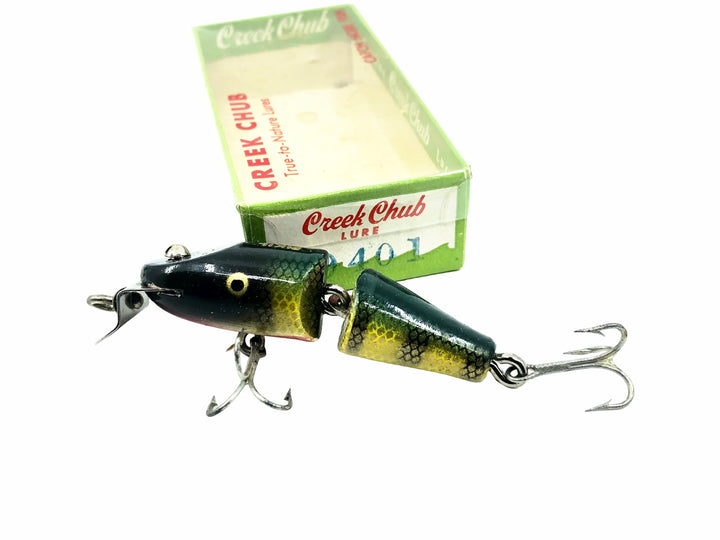 Creek Chub Wooden 9401 Jointed Spinning Pikie, Perch Scale Color with Box