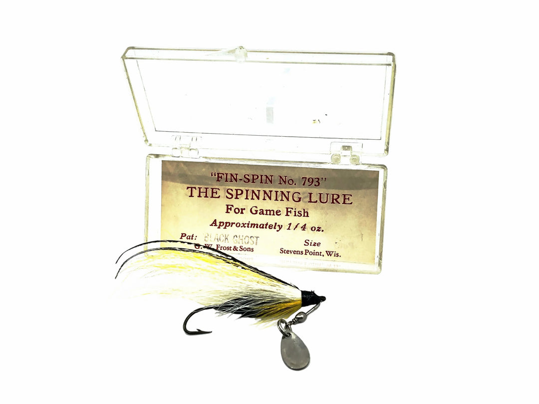 G.W. Frost & Sons Fin-Spin No.793 The Spinning Lure, Black Ghost Color in Box