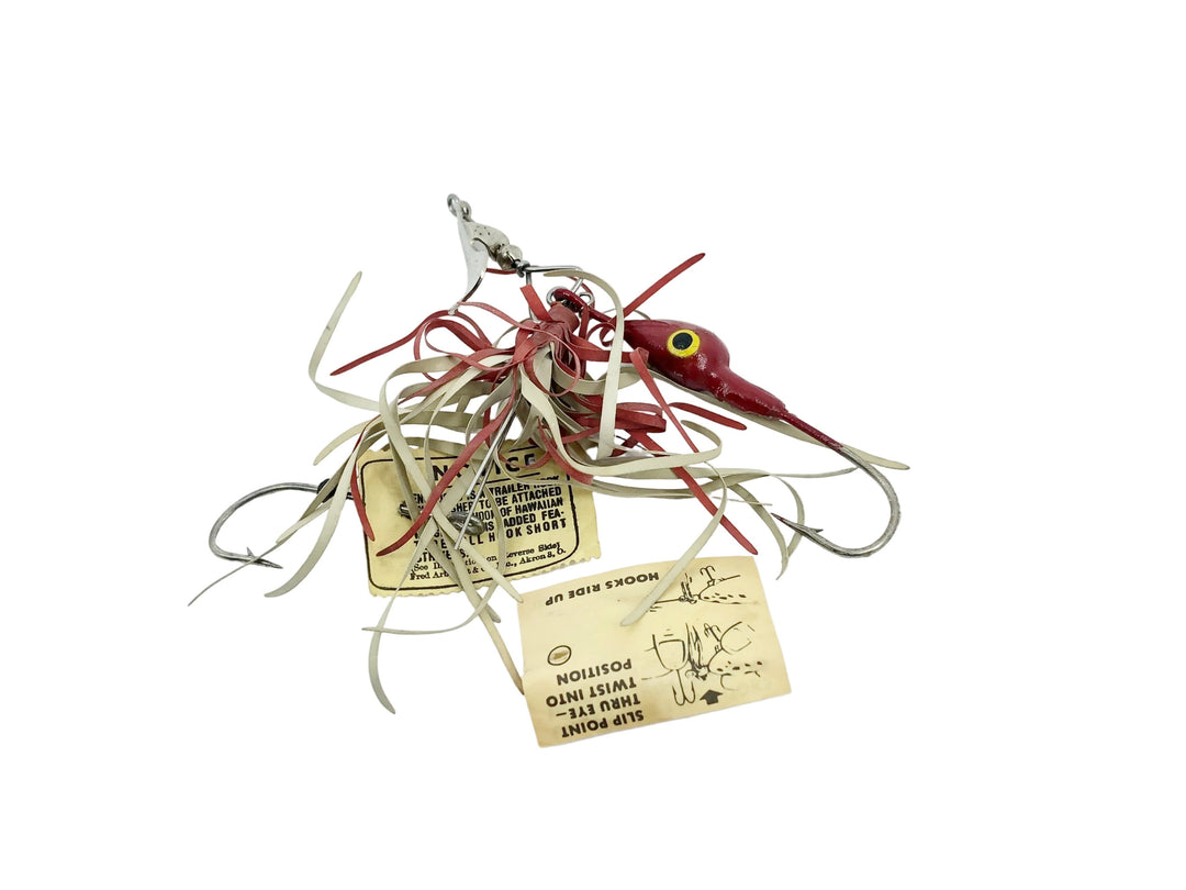 Arbogast Hawaiian Wiggler #1 1/2, Red Color w/Paperwork