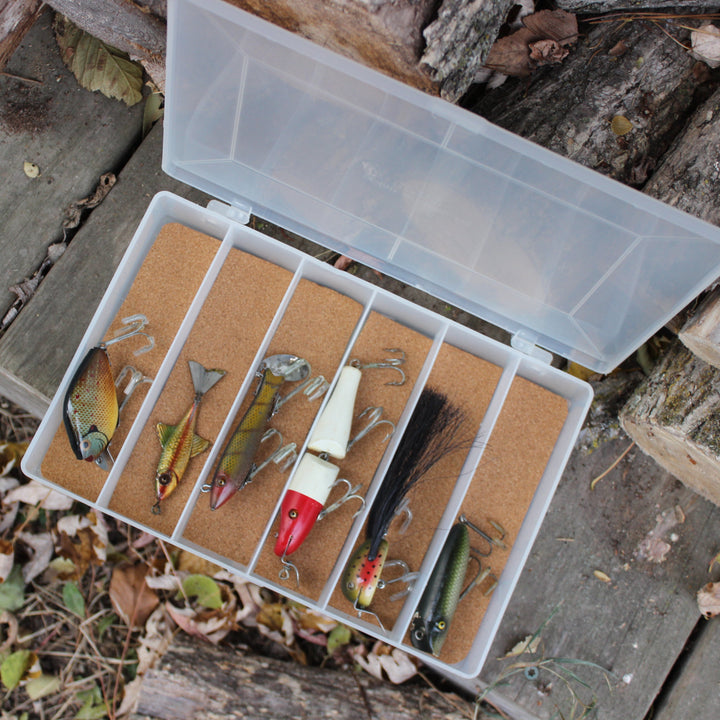 Vintage Cork Lined Plano Stowaway Box- 10 1/2" x 7" x 1 1/4"