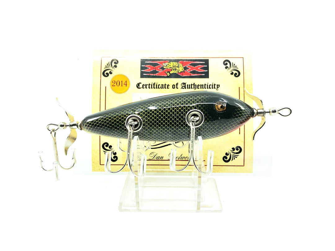 Musky Dan (XXX Lures) 5 Hook Minnow, Black Scale Color - w/COA