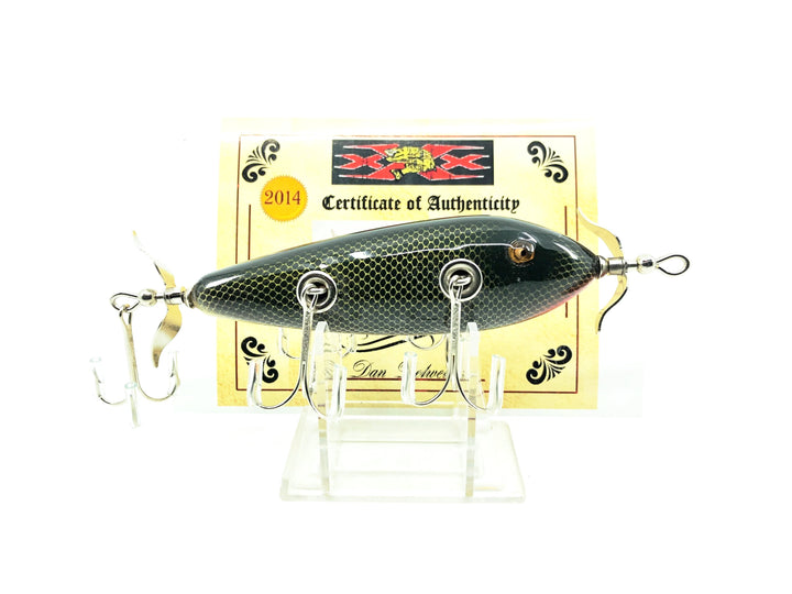 Musky Dan (XXX Lures) 5 Hook Minnow, Black Scale Color - w/COA