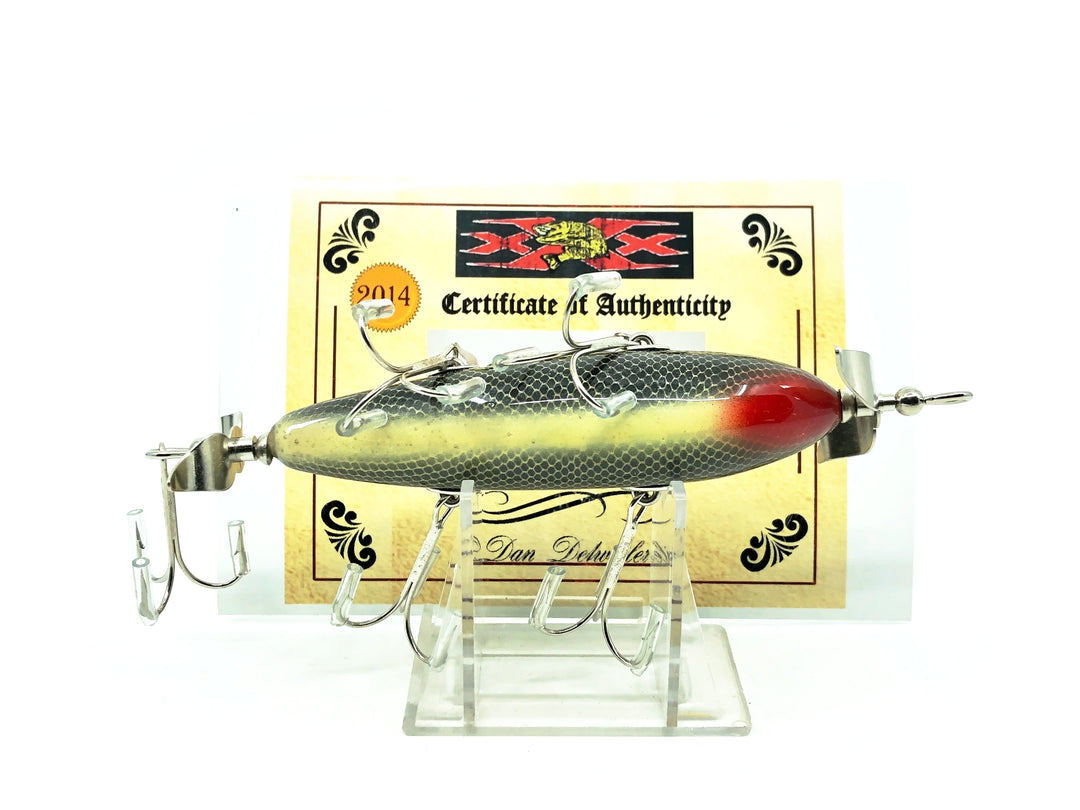 Musky Dan (XXX Lures) 5 Hook Minnow, Black Scale Color - w/COA