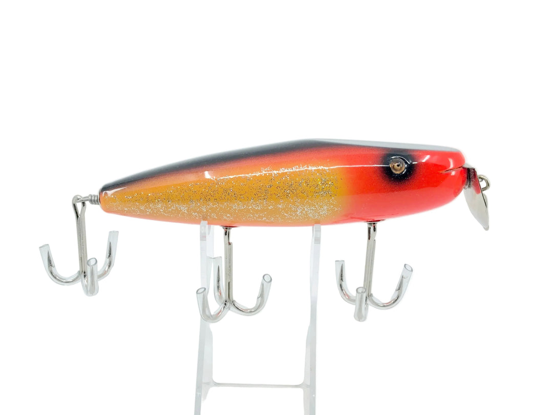 Musky Dan (XXX Lures) Husky Surfster, Orange Head/Flitter Color