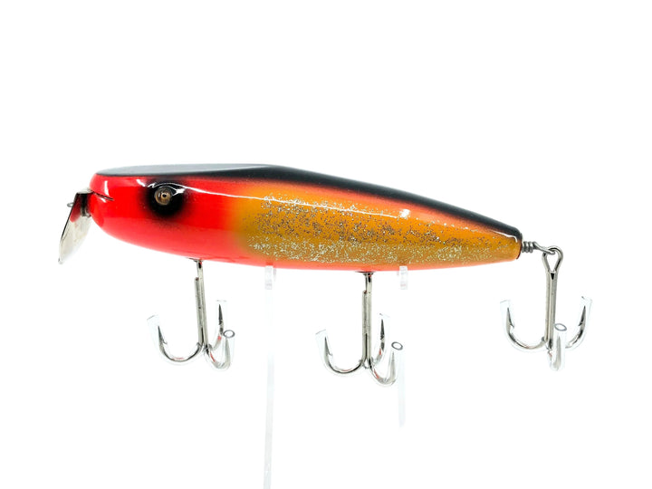 Musky Dan (XXX Lures) Husky Surfster, Orange Head/Flitter Color