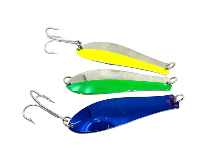 Prescott/Arbogast Big Doctor Spoon 285 Trio, Green/Chartreuse/Blue