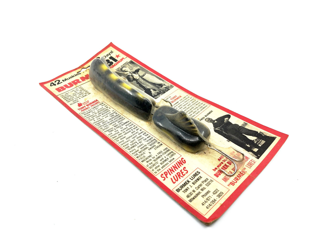 Tony Burmek B1 Magnum Musky Lure, Yellow Perch Color New on Card Old Stock