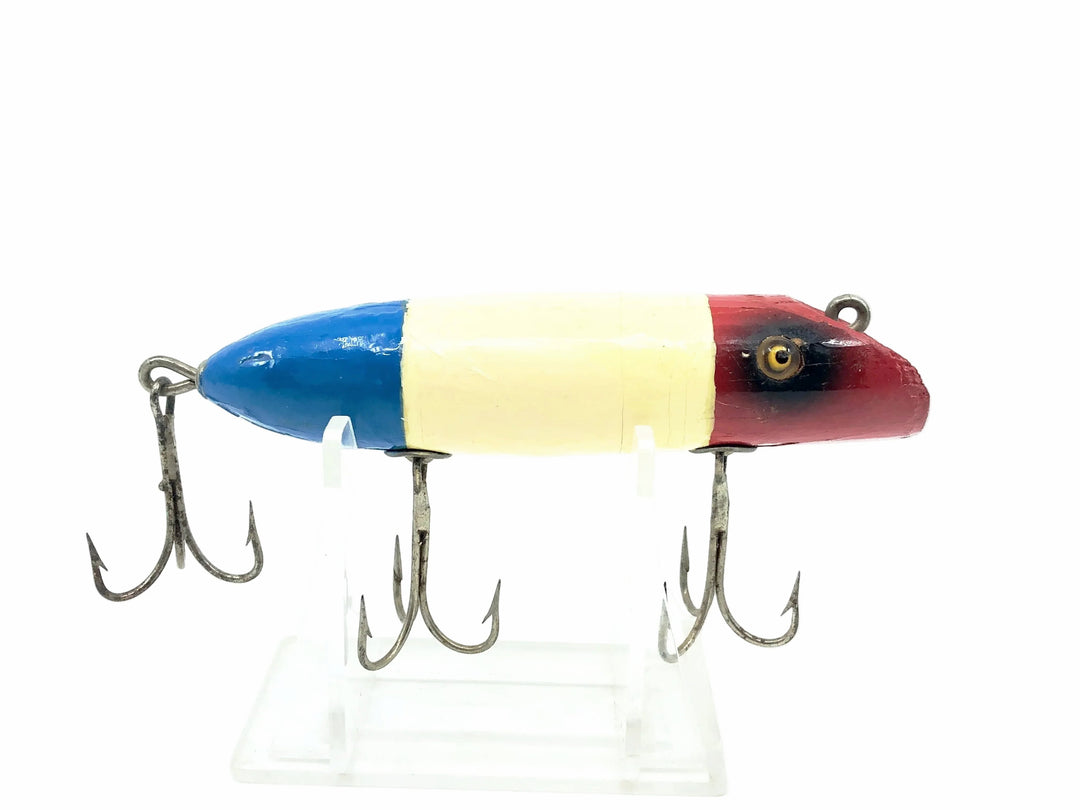 Repainted South Bend Glass Eye Bass Oreno, Red/White/Red Color