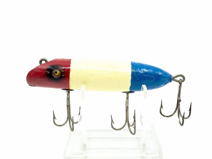 Repainted South Bend Glass Eye Bass Oreno, Red/White/Red Color