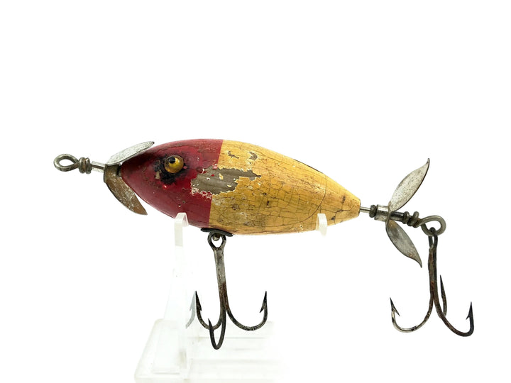 South Bend #962 Midget Surf Oreno Red/Yellow Color- Glass Eyes