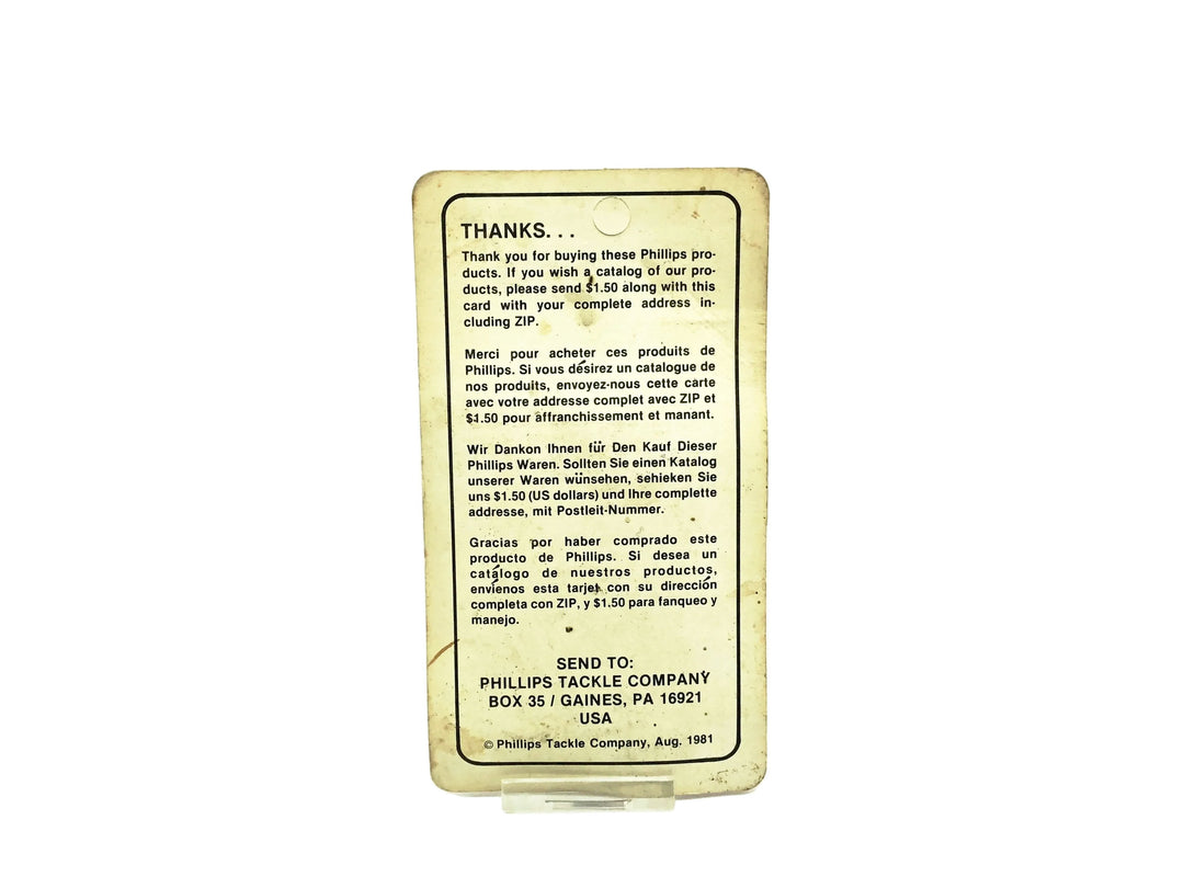 Gaines/Phillips Crippled Killer CK-300, #3 White/Red Head Color on Card