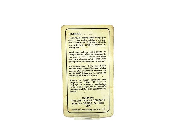 Gaines/Phillips Crippled Killer CK-300, #3 White/Red Head Color on Card