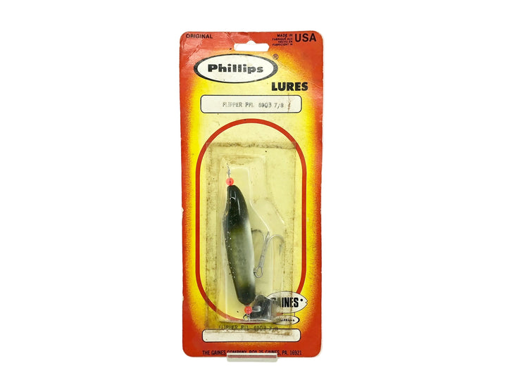 Phillips Flipper 7/8oz PFL 8800, #3 Black/Silver Flitter Color on Card