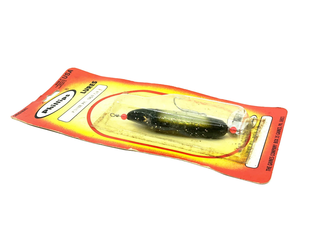 Phillips Flipper 7/8oz PFL 8800, #3 Black/Silver Flitter Color on Card