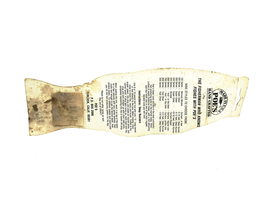 Poe's Fast Shad Series 900 (Deep Runner), Chartreuse Bass Color on Card