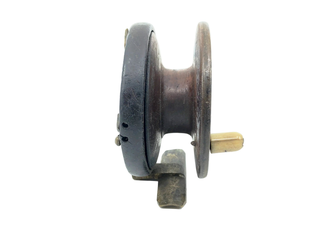 Antique Nottingham Brass Cross & Wooden Reel