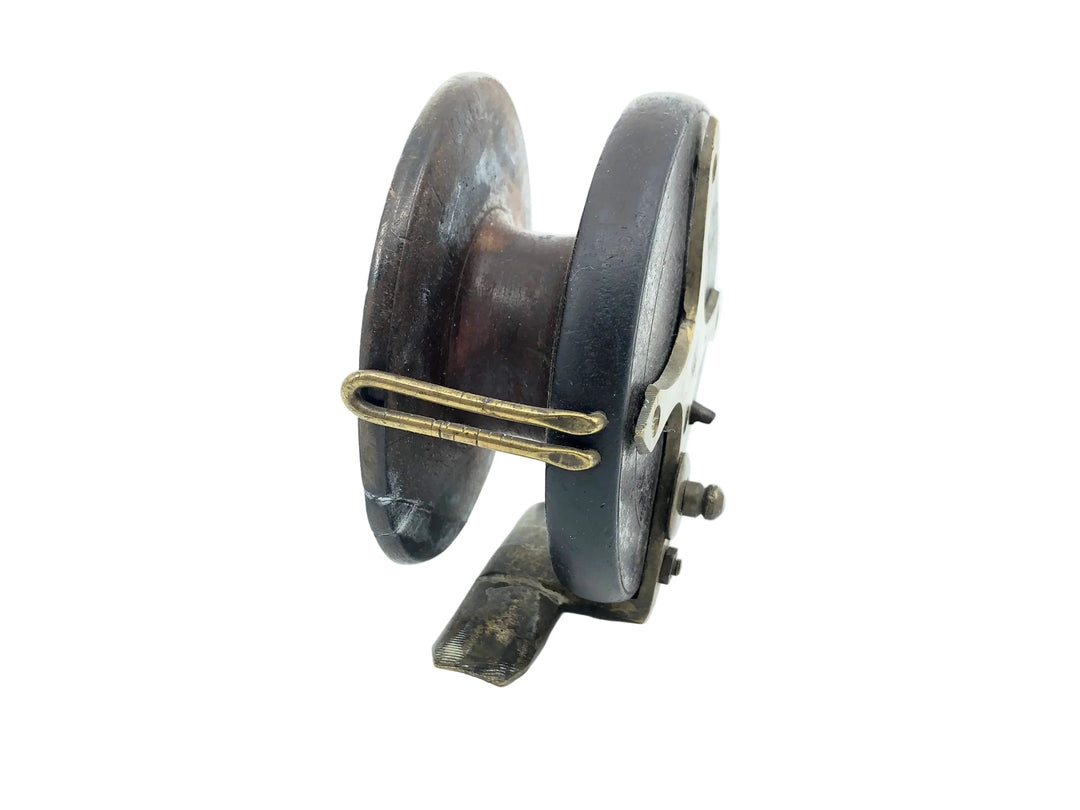 Antique Nottingham Brass Cross & Wooden Reel