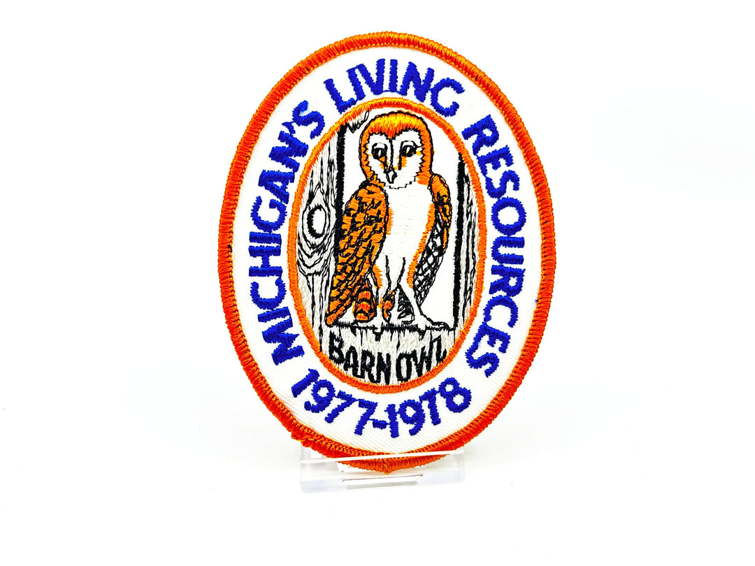Michigan's Living Resources 1977-1978 Barn Owl Vintage Patch