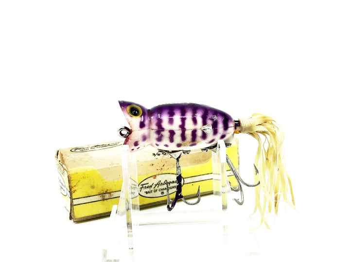 Arbogast Hula Popper 760 #13, Purple Coachdog Color w/Box - Tough Color