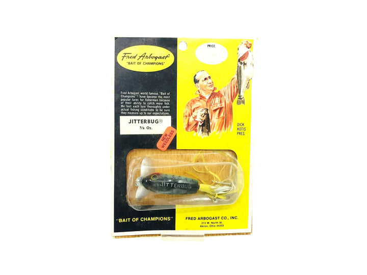 Arbogast Weedless Jitterbug 610, Perch Color on Card
