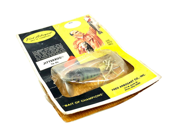 Arbogast Weedless Jitterbug 610, Perch Color on Card