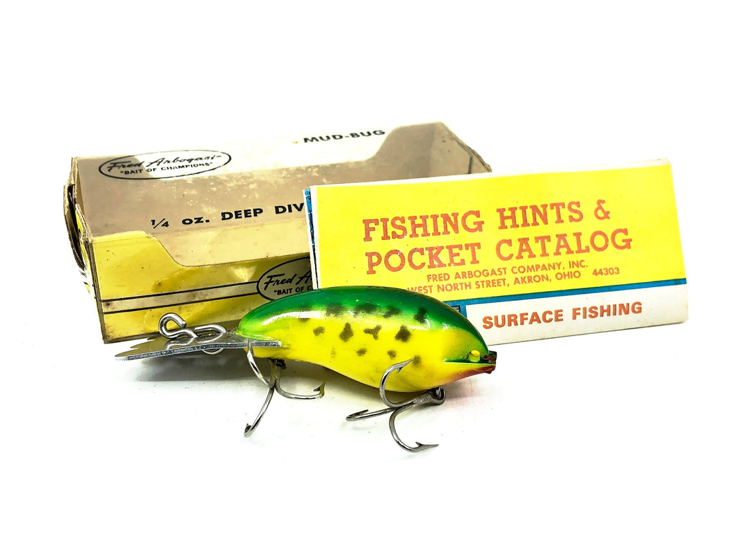 Arbogast Mud Bug Series 20, #07 Frog Yellow Belly Color w/Box