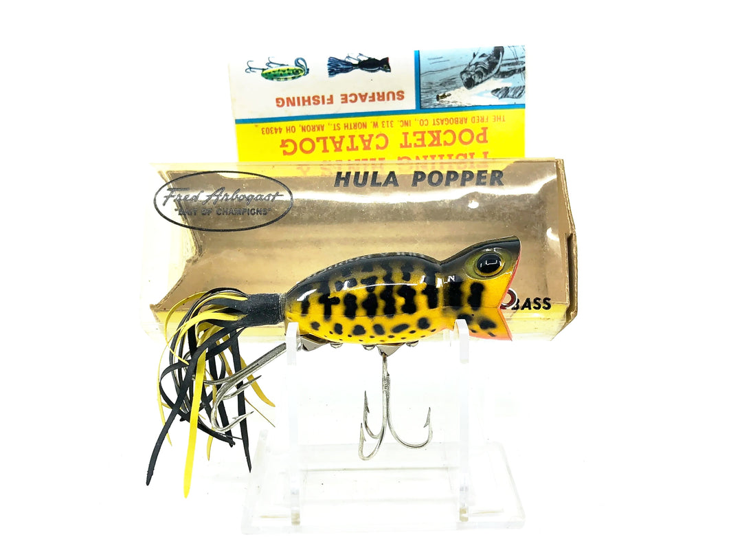 Arbogast Hula Popper 750, #11 Yellow Coachdog Color w/Box