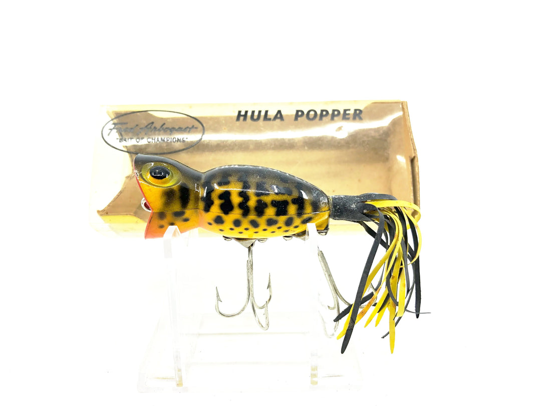 Arbogast Hula Popper 750, #11 Yellow Coachdog Color w/Box
