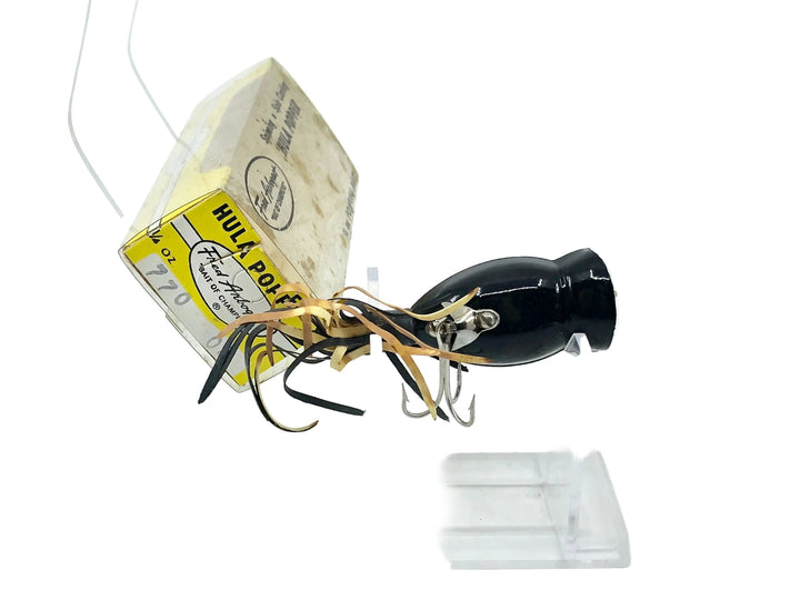 Arbogast Hula Popper 770, #02 Black Color w/Box & Catalog