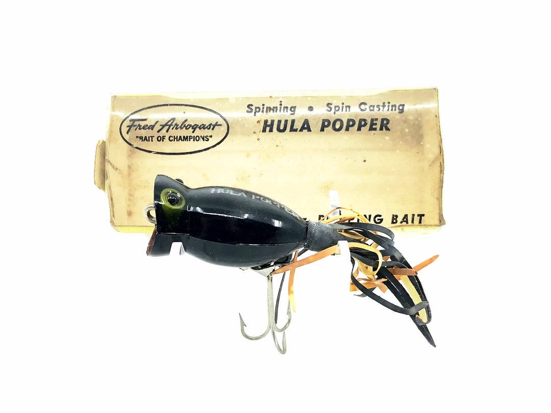 Arbogast Hula Popper 770, #02 Black Color w/Box & Catalog