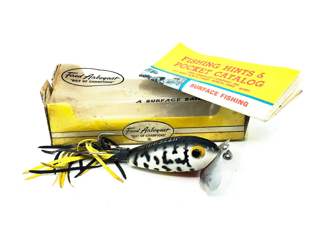Arbogast Weedless Jitterbug 610, #10 Coachdog Color w/Box & Catalog