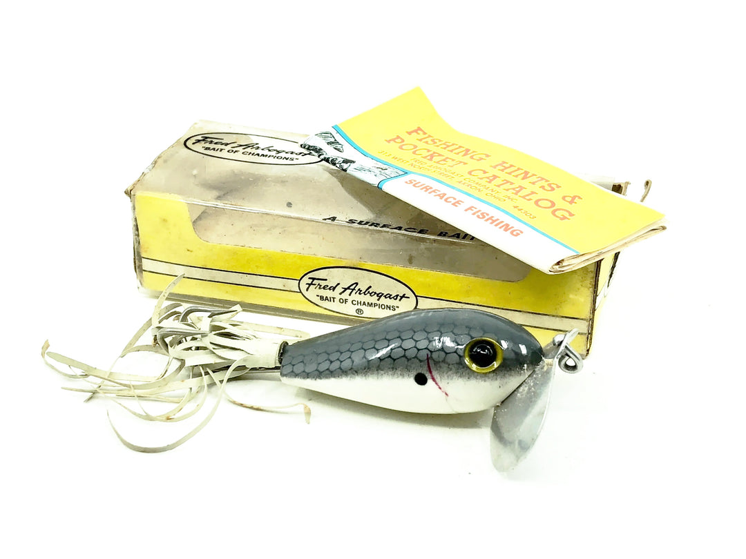 Arbogast Weedless Jitterbug 690, #04 Shad Color w/Box & Catalog