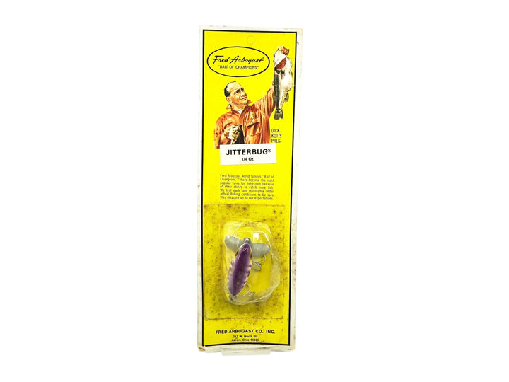Arbogast Jitterbug 1/4oz, Purple Coachdog Color on Card