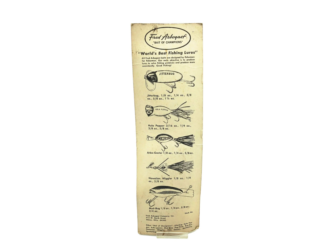 Arbogast Jitterbug 1/4oz, Purple Coachdog Color on Card