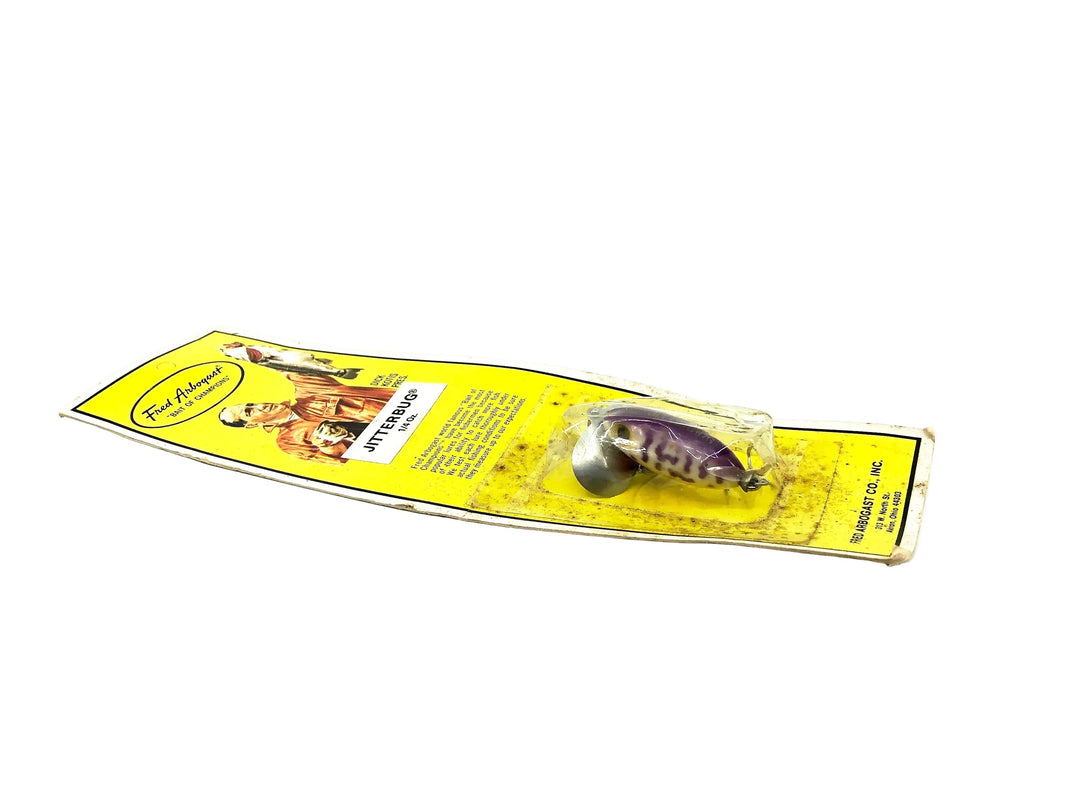 Arbogast Jitterbug 1/4oz, Purple Coachdog Color on Card