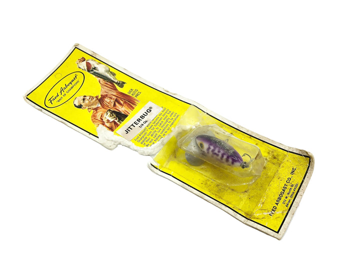 Arbogast Jitterbug 1/4oz, Purple Coachdog Color on Card