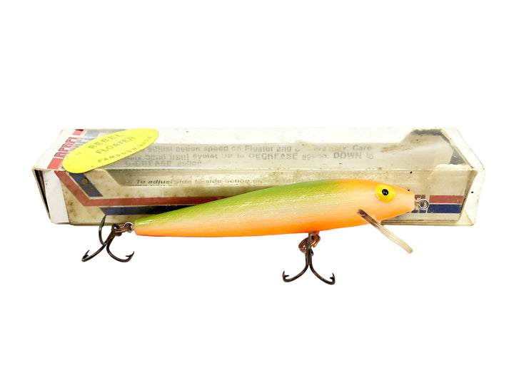 Rebel Floating Minnow F100, #10 Green Back Yellow Belly Color w/Box