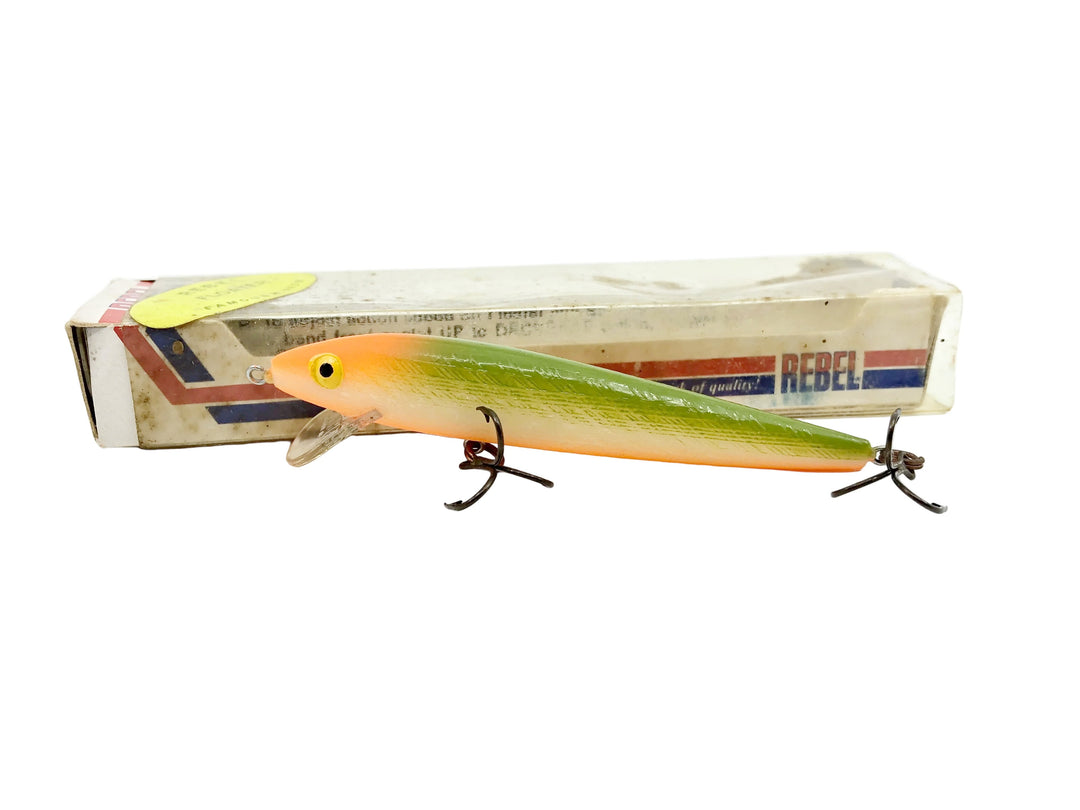 Rebel Floating Minnow F100, #10 Green Back Yellow Belly Color w/Box