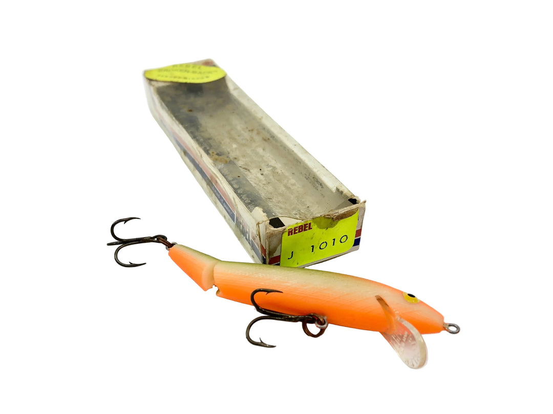 Rebel Floating Jointed "Broken-Back" Minnow J100, #10 Green Back Yellow Belly Color w/Box