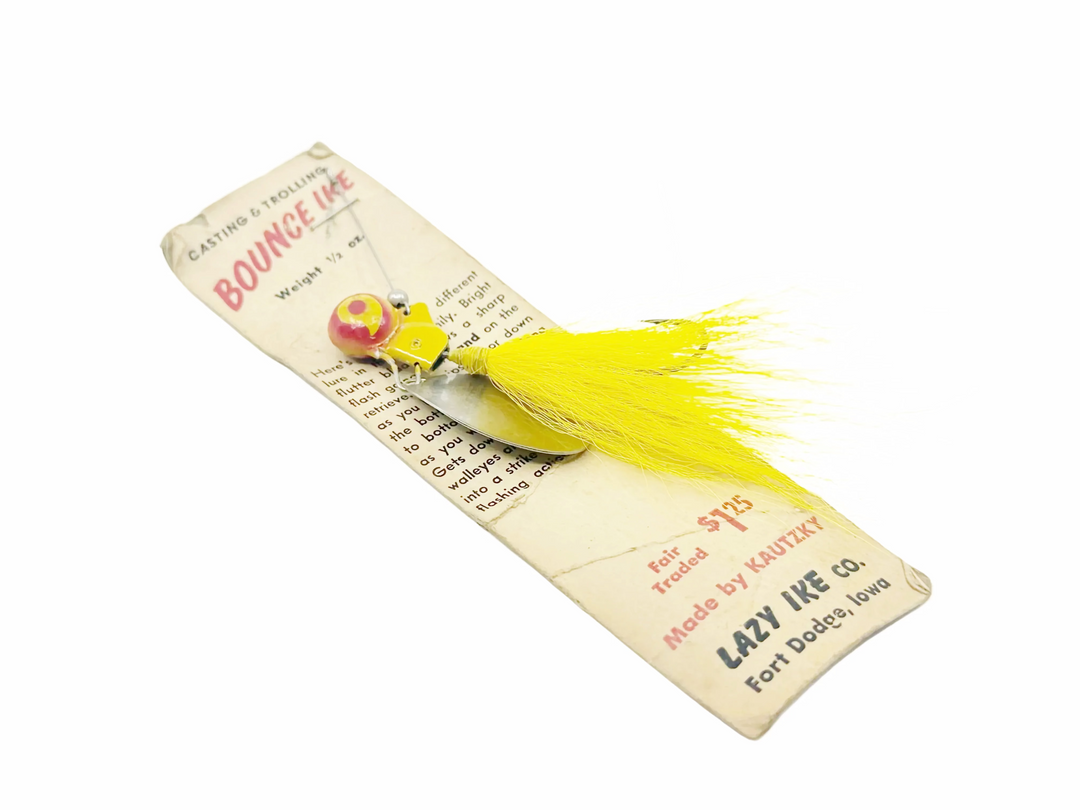 Kautzky Lazy Ike Bounce Ike on Card, Red/Yellow Color
