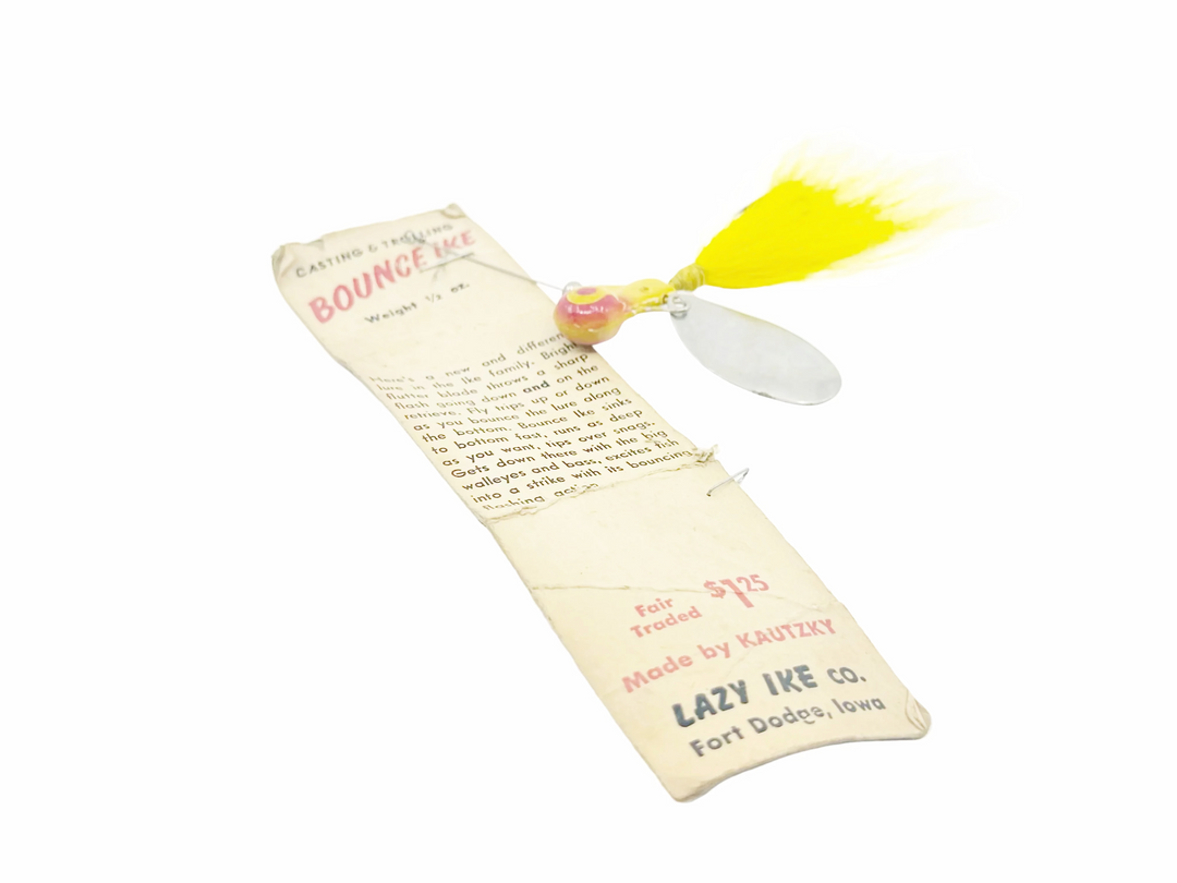 Kautzky Lazy Ike Bounce Ike on Card, Red/Yellow Color