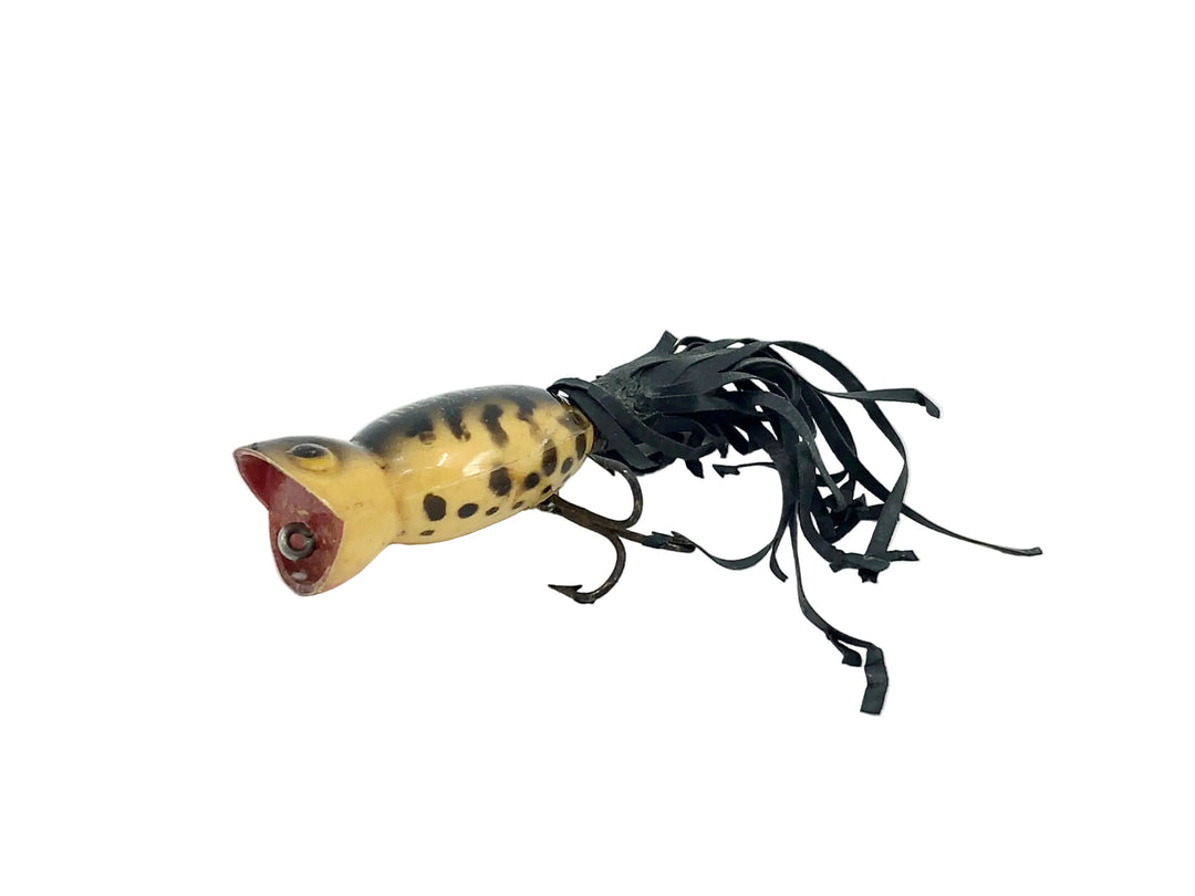 Arbogast Flyrod Hula Popper, Yellow Coachdog Color