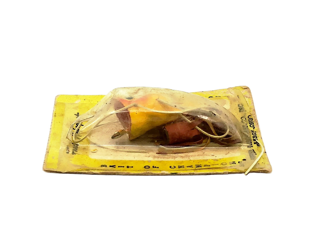 Arbogast Fly Rod Hula Popper, Yellow Shore Color on Card