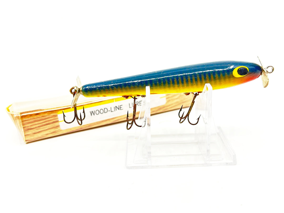 Wood-Line Lure Torpedo Bait, Blue Back / Bars Color, Wisconsin Bait