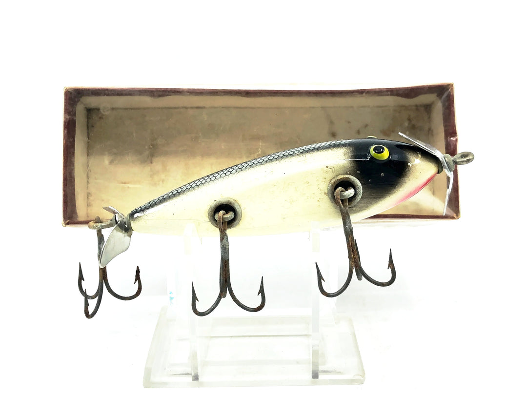 Montgomery Ward Sport King/Shur Strike Injured Minnow, Silver Fleck Color w/Box