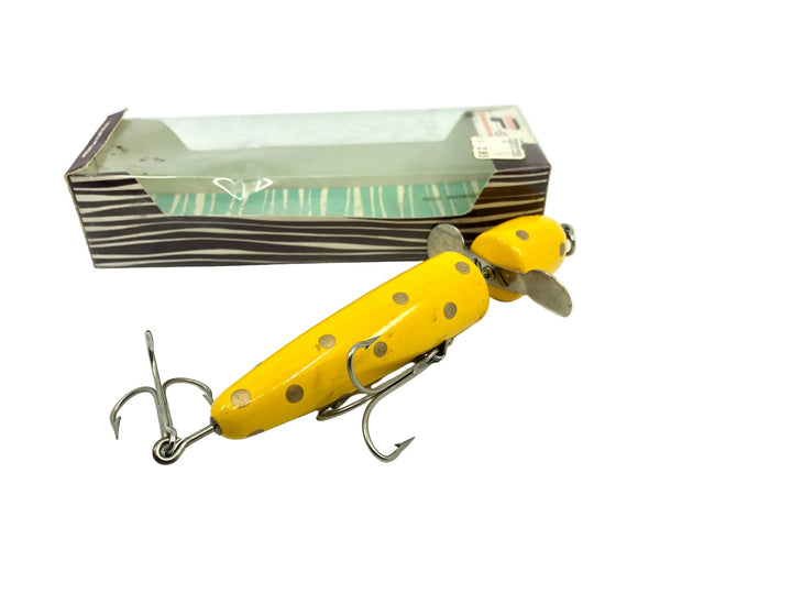Pflueger Globe 3750 Size 5 1/4", Yellow Gold Spots Color in Box
