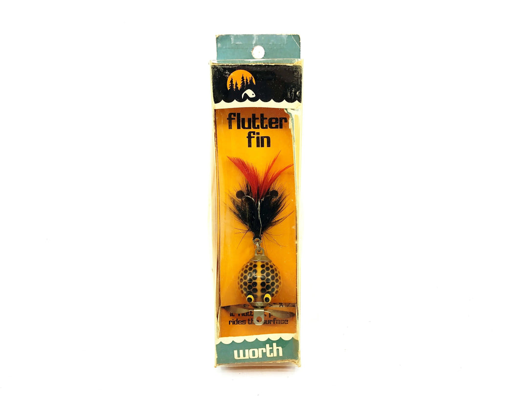 Worth Flutter Fin, Orange Body/Black Scales/Black & Orange Hackle Color on Card